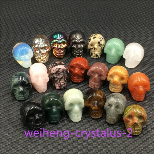 100pcs Natural mixing quartz Small Skull Carved Crystal Skull Reiki Healing -1'' - Picture 2 of 6