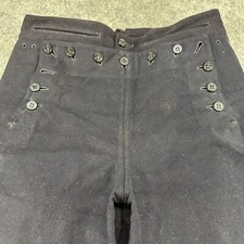 VINTAGE US Navy Pants Mens 30x30 Blue Cracker Jack Wool Wide Leg Flare WW2 40s