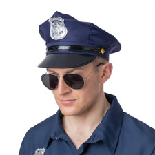 Deluxe U.S Cop Hat Policeman Police Officer Fancy Dress Accessory Adults