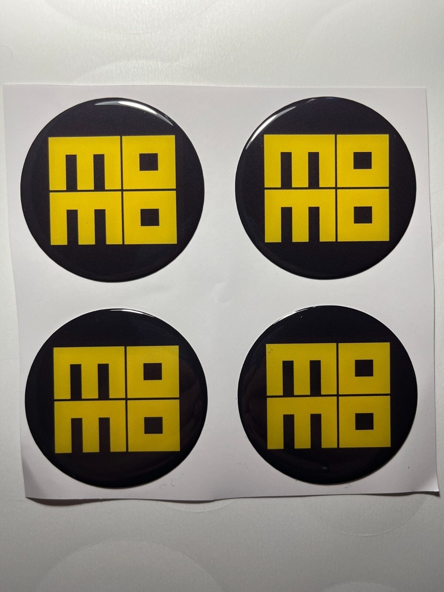4x Momo Decals Center Wheel Cap Self-Adhesive Emblems Rims Logo