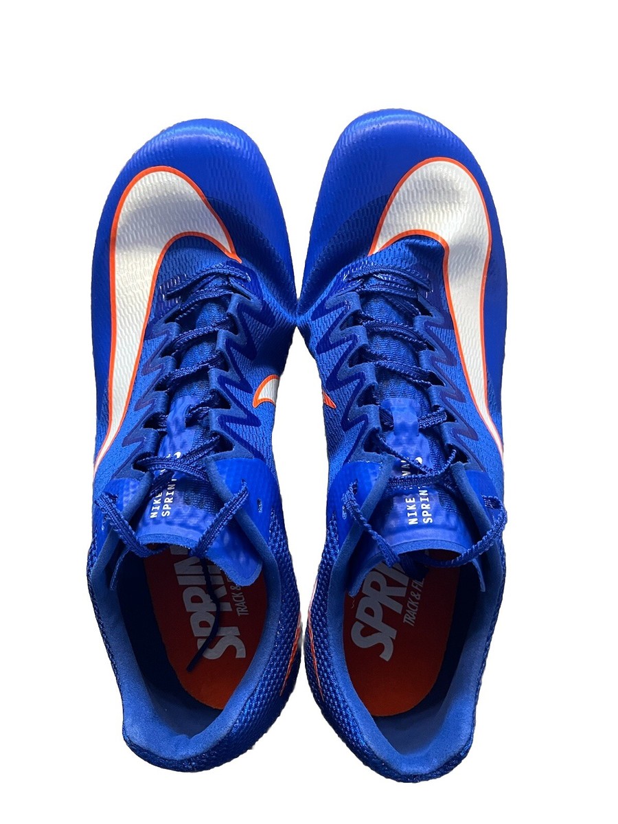 NWT Nike Zoom Rival Sprinter Track Spikes Men\'s Sz 12 ‎ Racer Blue/Orange Swoosh Nike Air Zoom Rival Sprint Spikes  main image 2