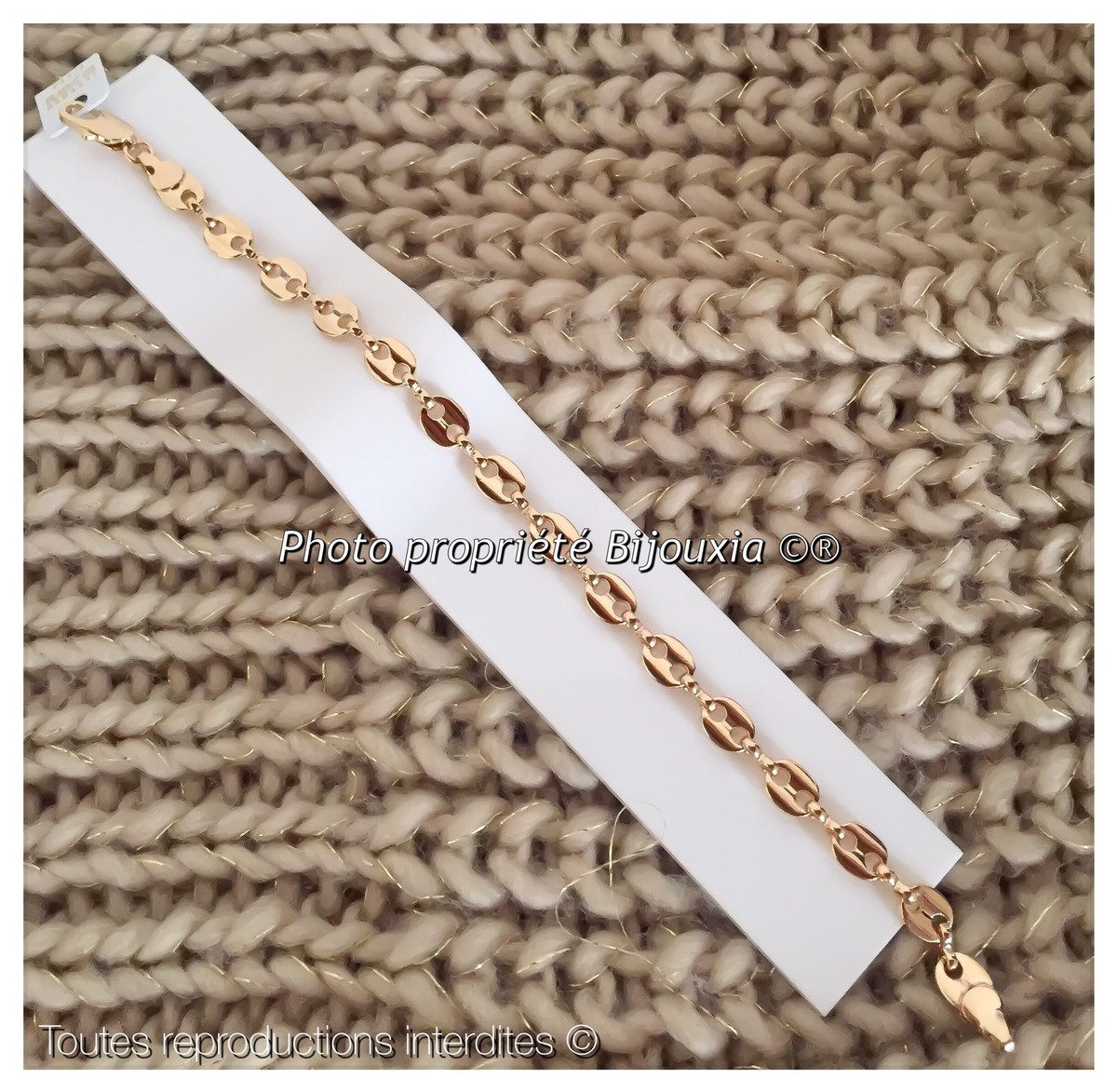 Bracelet Maille Grain De Café Plaqué Or 19 Cm – Bijou Mixte élégant