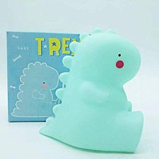 Cute Night-Light LED Nursery Bedroom Lamp Sleep Mood Dinosaur T-Rex Green Blue