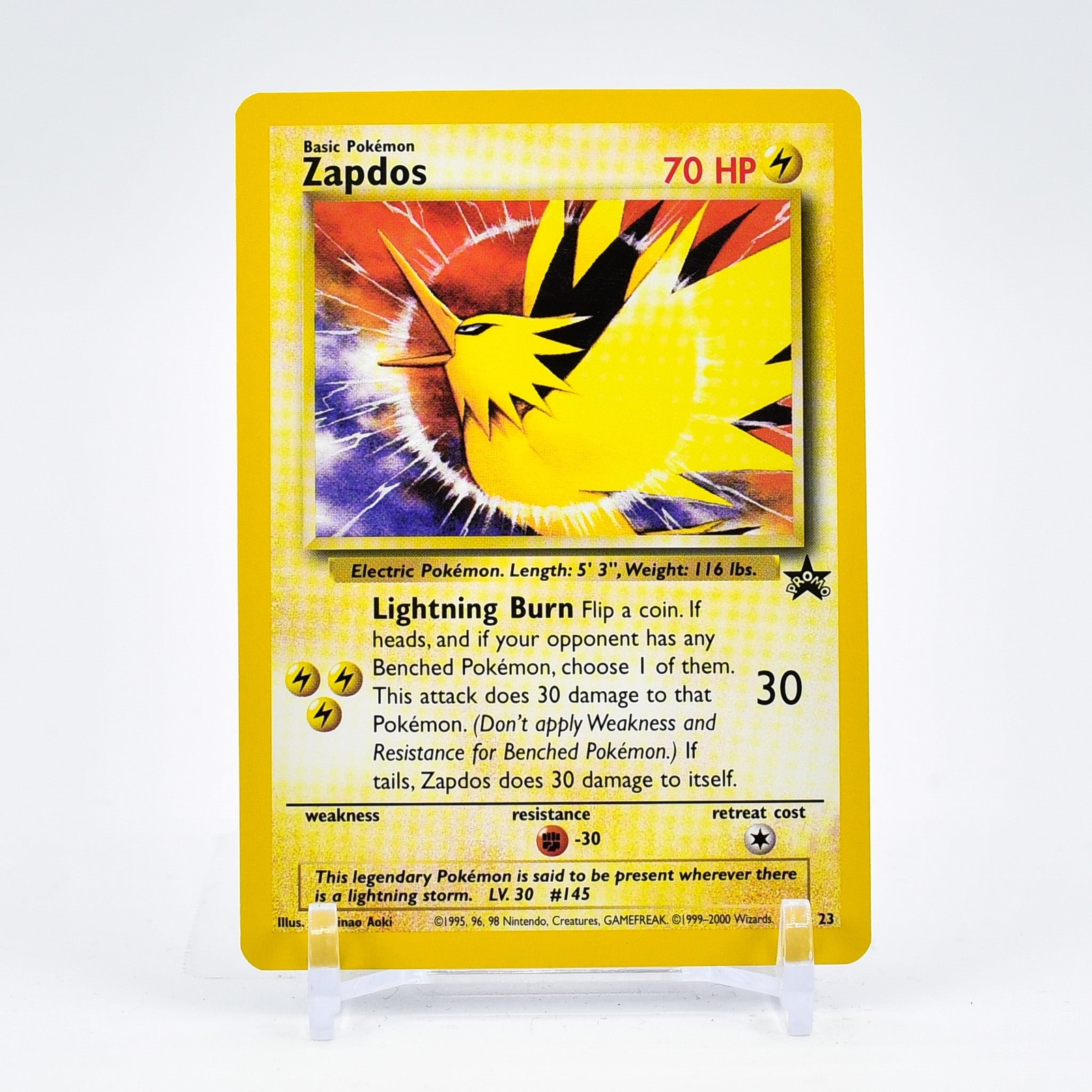 Zapdos - 23 Promo Vintage Black Star Legendary Bird Pokemon - NM/MINT – The  PokéTrade Emporium