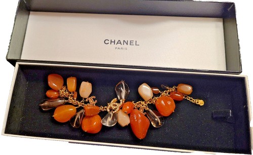 CHANEL CC Logos Rhinestone Pink Lucite Necklace 23