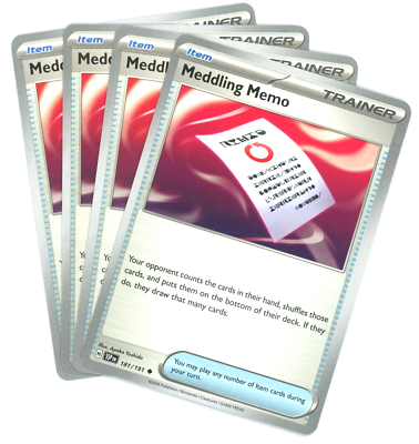 x4 Meddling Memo - 181/191 - Surging Sparks - Pokemon