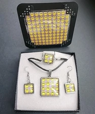 3 Eyed Smiley Blotter Acid Art Sheet Frame 100 TABS Jewelry Set of 3