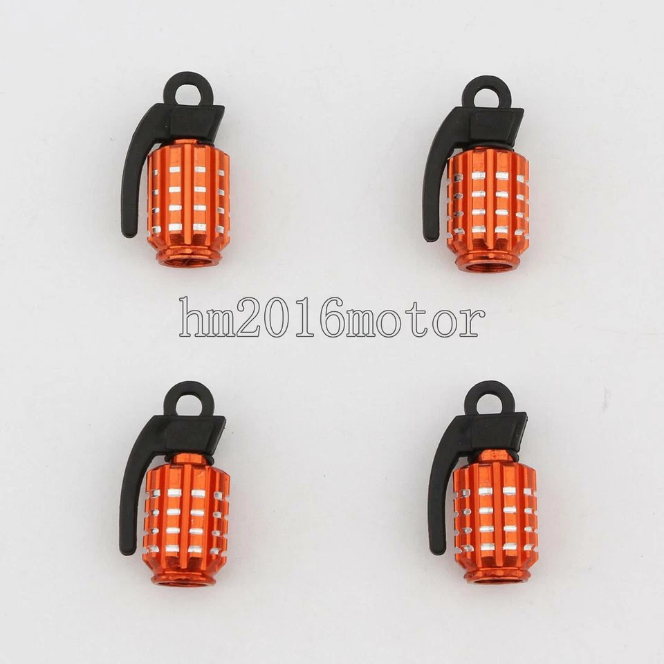 Tapas de vástago de válvula de neumático de rueda de coche motocicleta naranja de aluminio para Honda 4 un. Foto 3 de 3