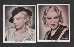 Jean Harlow Mae West Film Stars 2 Vintage 1930s German Cigarette Cards Ebay