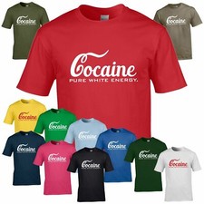 COCAINE Shirt Fun PURE WHITE ENERGY - Party Droge Drugs CrazyShirt