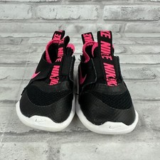 Nike FlexRunner Baby Toddler Black Pink Slip On Shoes Size 3C AT4665-006