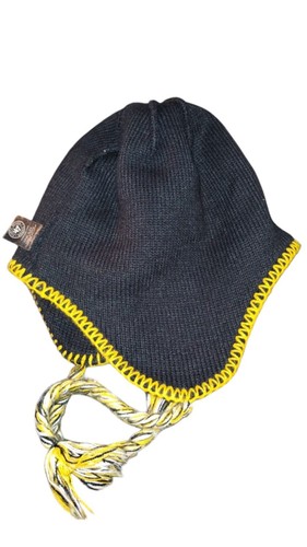 NFL '47 Brand Pittsburgh Steelers One Size Black/Gold Knit hat, Ear Flaps/braids - Picture 4 of 7
