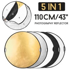 US 110cm 5 in1 Studio Round Shape Folding Disc Reflector with Handle Fr Shooting
