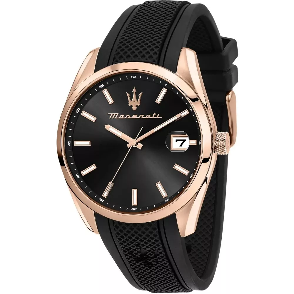 Mens watches black store rubber strap