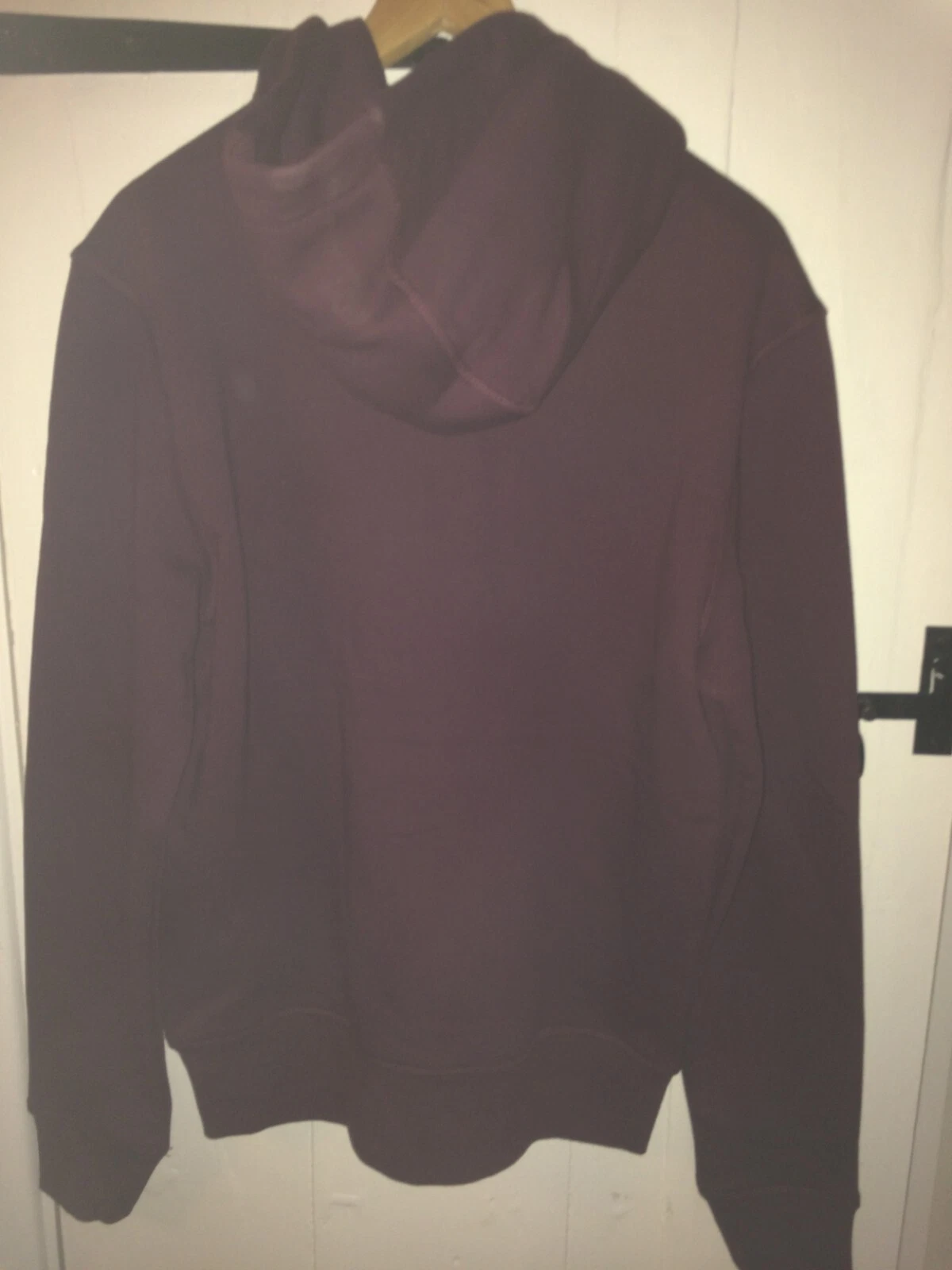 VETEMENTS Felpa con cappuccio Crew Clothing: colore bordeaux. Taglia S. Nuovo con etichette. Spedizione gratuita.