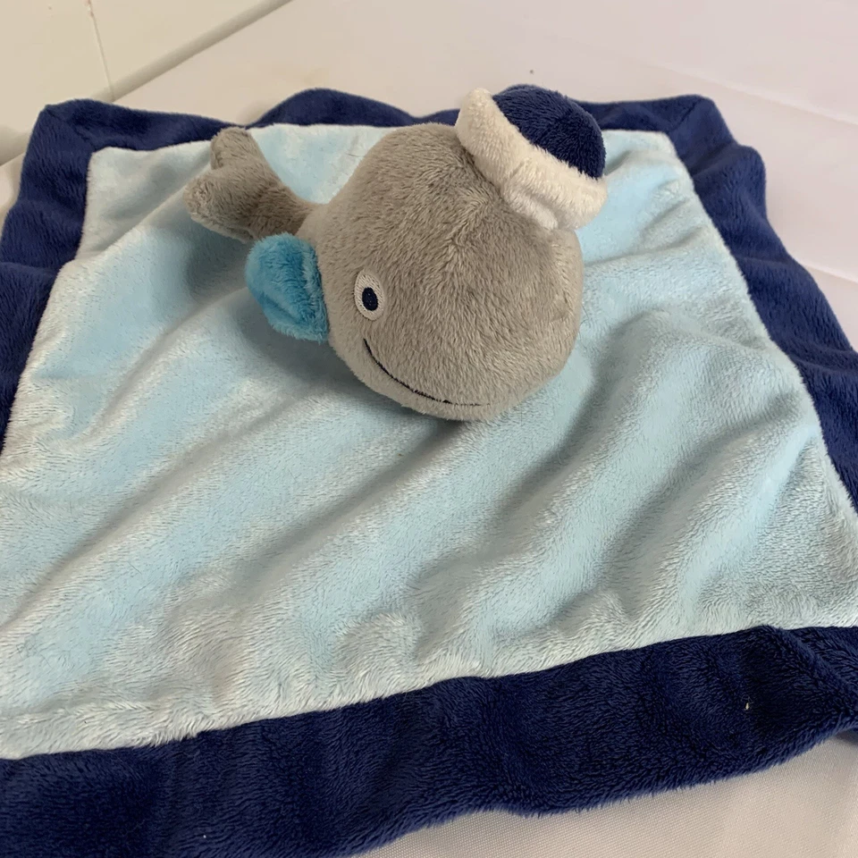 Bananafish Plush Blue Nautical WHALE Security Lovey Blanket Blankie Baby Foto 3 de 4