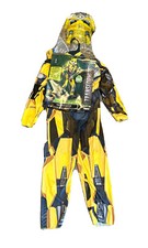 Kids' Transformers T7 Bumblebee Muscle Halloween Costume Jumpsuit Mask Small 4-6