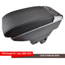 For Honda Fit Jazz 2009-2013 Central Console Armrest Storage Compartment  Black.