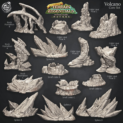 3D Printed Cast n Play Terrain Essentials Nature Volcano Terrain - Volcano Core