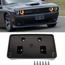 Front License Plate Bracket Mounting Frame w/ HW For Dodge Challenger 2015-2022