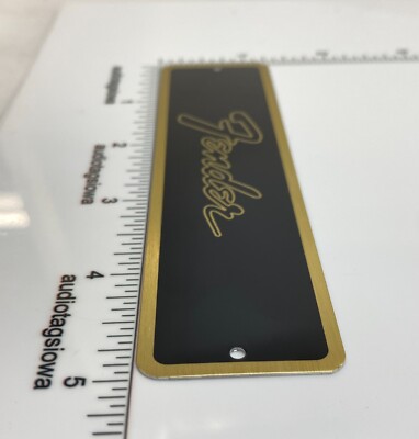 Targhetta Custodia Chitarra Logo Fender In Alluminio Argentato - Foto 6