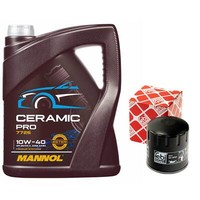 MotoröL Set 10W-40 Mannol 5 Liter + ÖLfilter 38564 FüR VW Lupo 1.0 6E1 6X1 50 PS