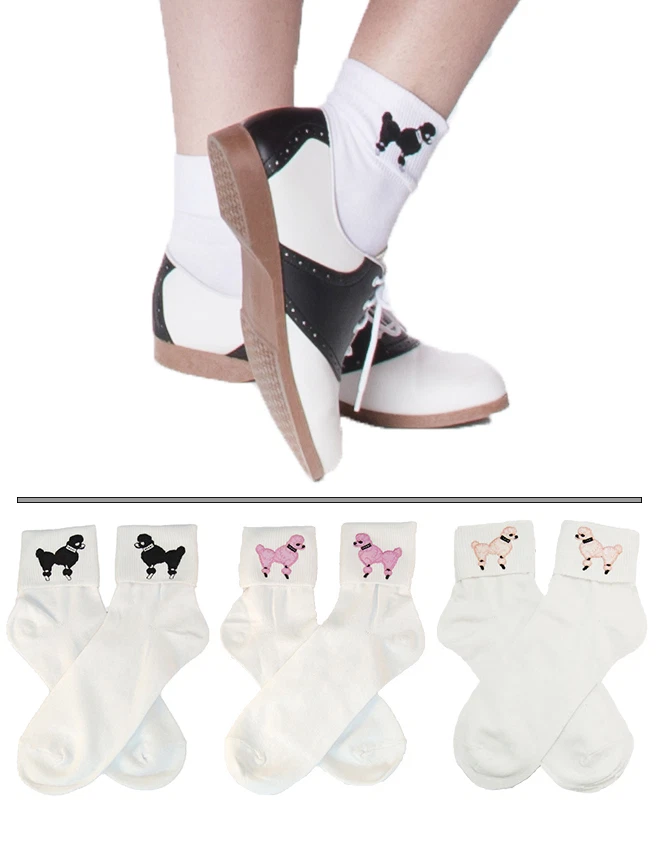 Hip Hop 50s Shop Adult Bobby Socks Vintage Poodle Skirt Dance Costume Accessory
