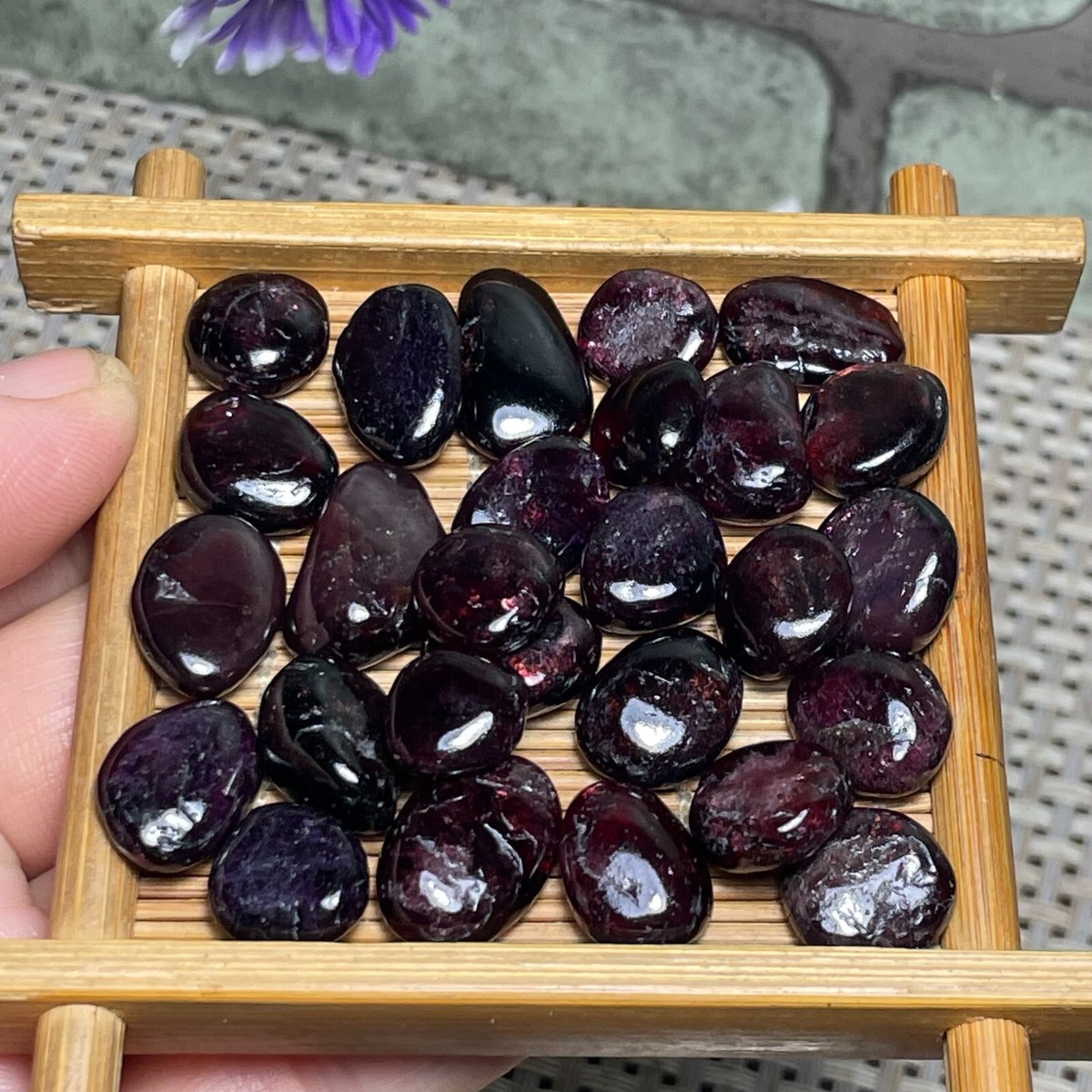 26Pcs Rare Red Garnet stone rough Polished Stone Specimen 52g A81
