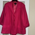 Investments Womens Hot Pink Single Breasted Suit Blazer Size 22W