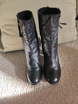Catherine Malandrino Zela Black Boots With Faux Fur Inside Women's Size 37/6