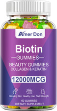 Hair Skin and Nails Vitamins  300 Gummies  Biotin and Collagen  12000MCG
