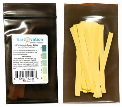Scientific Glucose Test Strips (Bag of 40 Paper Strips) For Food Science Osmosis