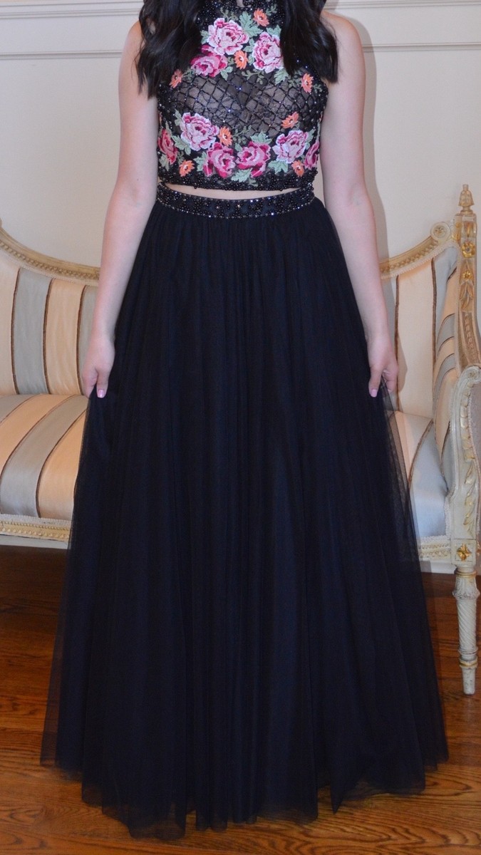 sherri hill embroidered top two piece long prom dress Buy dress style 50075 designed by SherriHill