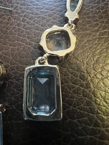 Anthropologie Crystal Earrings Birthstone Green Blue Gold Purple Geometric - Picture 8 of 8