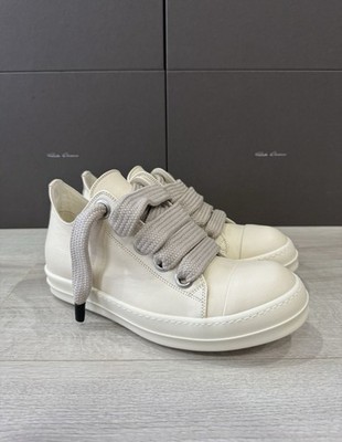 Rick Owens Porterville Jumbo Laces Low top  Sneakers  CREAM   ( 12/45)