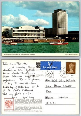 Royal Festival Hall Shell Buildings London 1973 Postcard John Hinde
