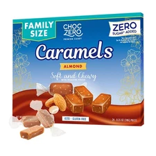 ChocZero Sugar Free Almond Caramels, Soft and Chewy with 9 Ounce (Pack of 1) 