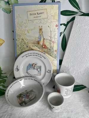 Vintage Peter Rabbit Nursery Set (4) Beatrix Potter Wedgewood NEW ORIGINAL BOX