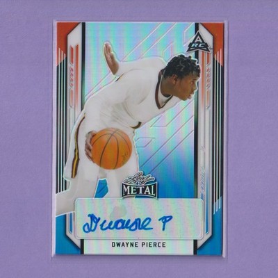 2021-22 Leaf Metal Red White Blue Rainbow AUTO #BA-DP1 Dwayne Pierce RC SN /10