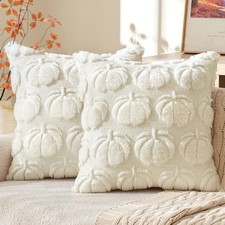 Fall Throw Pillow Covers 18x18 Set of 18" x 18" Pack of 2 2 Cream White