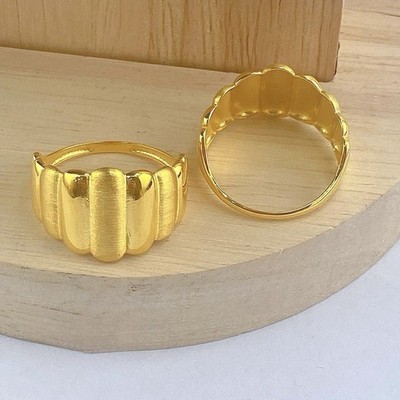 Pre-order!!! 18K SAUDI GOLD POWER  RING SZ 6   1.85 Gram