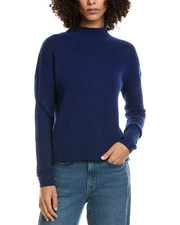Incashmere Mock Neck Cashmere Sweater Women's Blue Xl