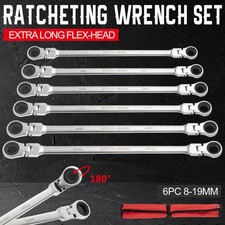 6pcs Extra Long Flex Head Ratcheting Wrench Set Double Box End Set Metric 8-19mm 6pcs Extra Long Flex Head Ratcheting Wrench Set Double Box End Set Metric 8-19mm