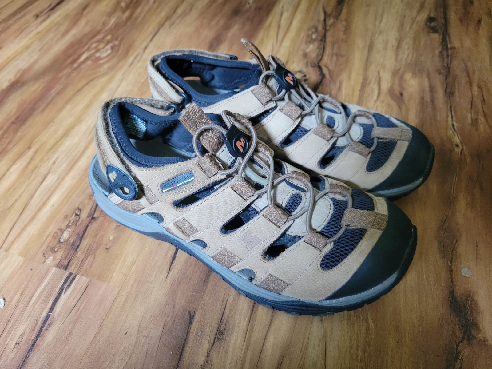 Merrell sandali sportivi uomo 8 5 scarpe canguro pelle marrone outdoor escursionismo walkin