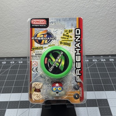 NOS Duncan Yoyo Freehand, Lime Green, Complete, Counter weight And Spacers
