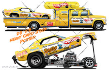 Don the SNAKE Prudhomme Cuda I Funny Car & Hauler 28X18" Poster 023