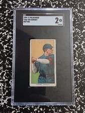 📺TOM DOWNEY SGC 2📺1909 Polar Bear Holding Bat Image Variation Factory 6 Reds📈