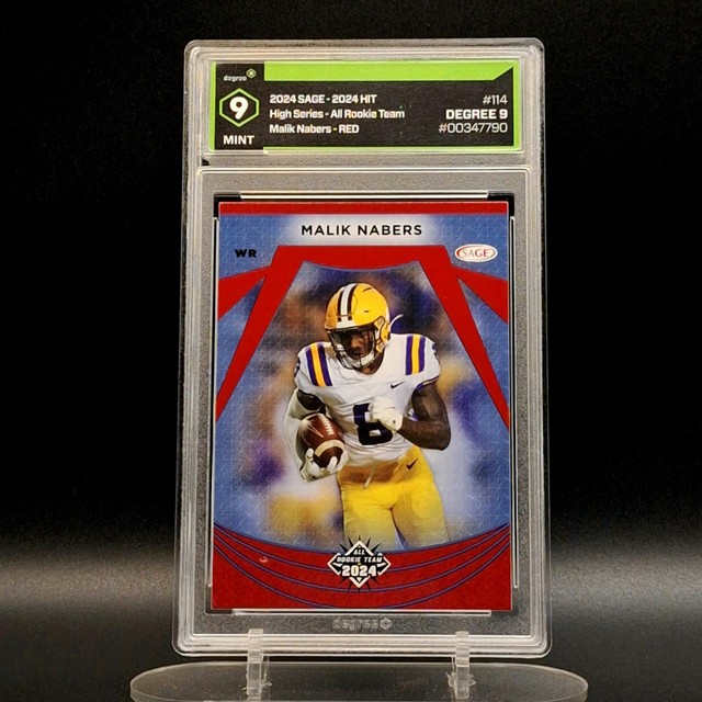2024 SAGE HIT Malik Nabers All Rookie Team Red Degree 9 #114 Giants Rookie