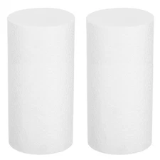Round Foam Cake Dummy, 4"x 8" White Fake Cake Circles Dummies, 2Pcs