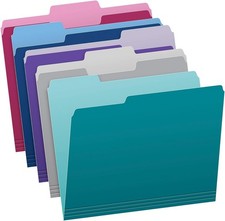Pendaflex Two Tone Color File Folders, Letter Size, Assorted Colors Teal, Viole